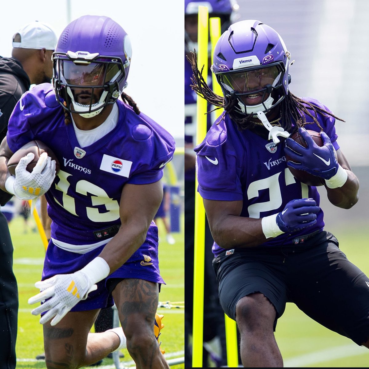 SleeperVikings's tweet image. KOC said in his presser that we may see Aaron Jones and Jordan Mason in the backfield together on some plays 👀