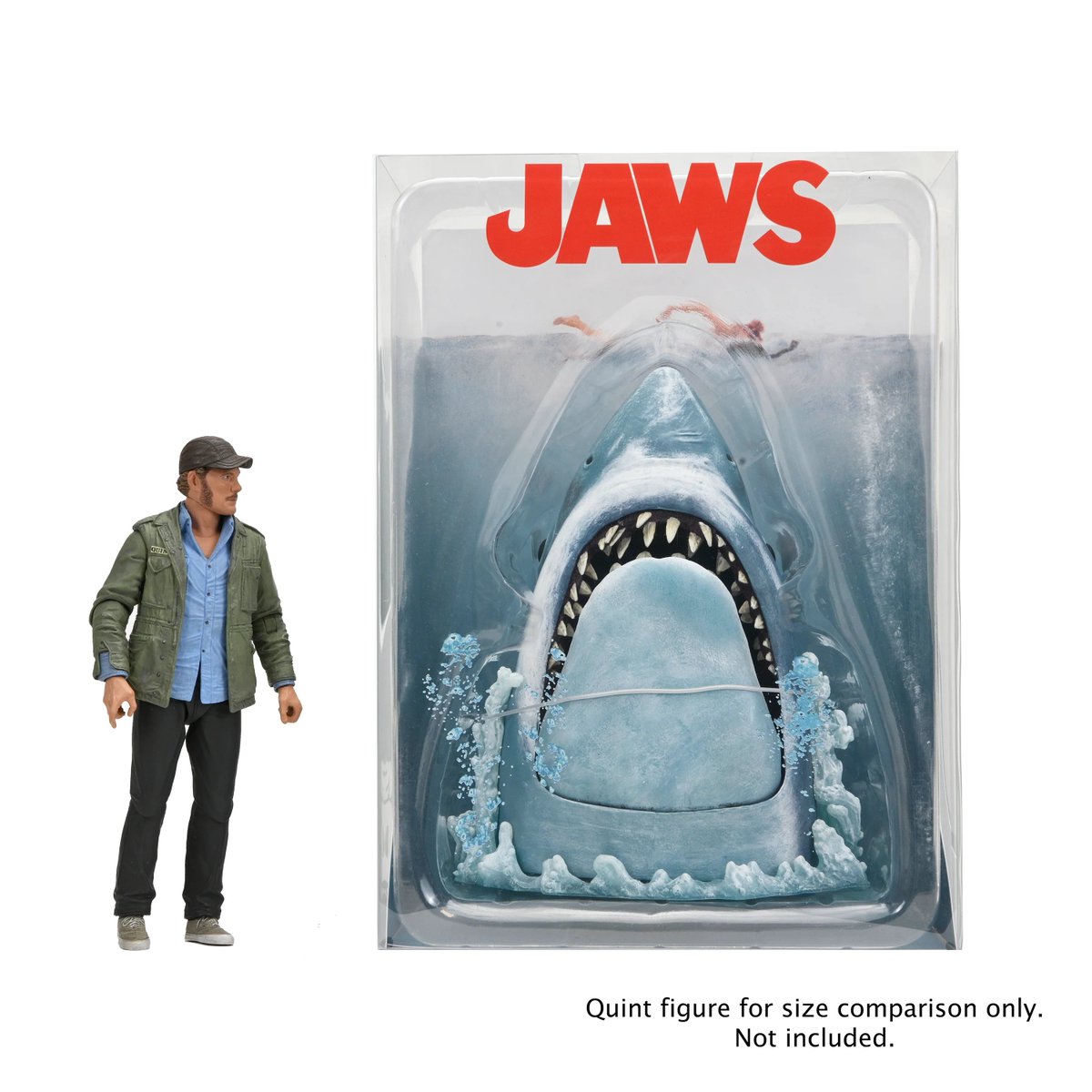 slashfilm's tweet image. For the 50th anniversary of #Jaws, @NECA_TOYS is releasing a Poster Series Display Piece featuring the deadly shark in a clear window box designed like a three-dimensional version of the famous poster.
Pre-order here: store.necaonline.com/collections/sd…