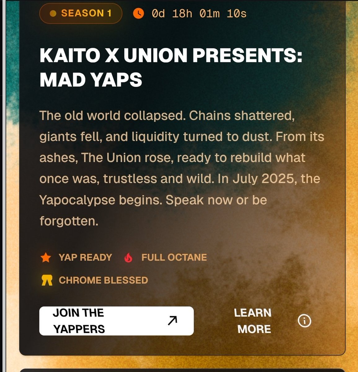 🌐 Welcome to The Mad Yaps Era 🔥 As I expected, @union_build just  announced that they would allocate a whopping 1% of their total $U supply  to union yappers. Remember the last