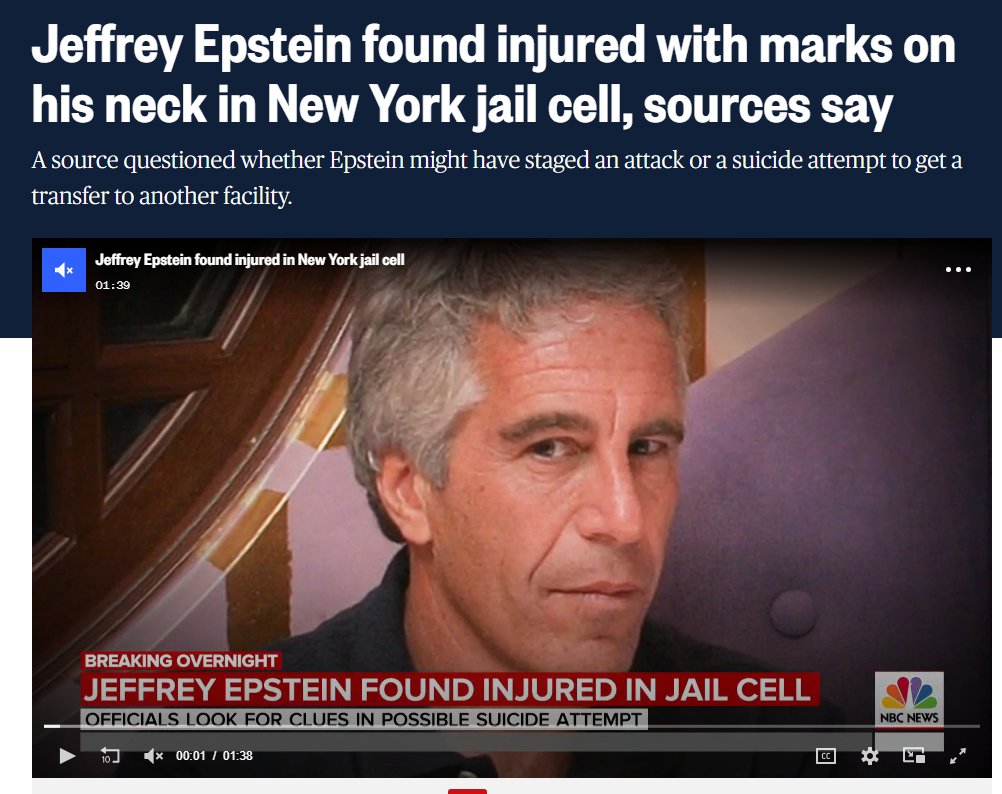 SmiteThee7's tweet image. Remember when Epstein was beaten unconscious in prison days before he "su1cided" himself and no one could figure out how any of this happened despite there being multiple cameras in every cell and in the hallways?
Who was President and who was in charge of the DOJ when this all…