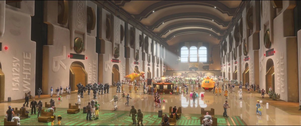 hankatun_side's tweet image. in my mind sig characters take a break and hang out somewhere in the computer when players get off the game screen like the grand central station from wreck it ralph
