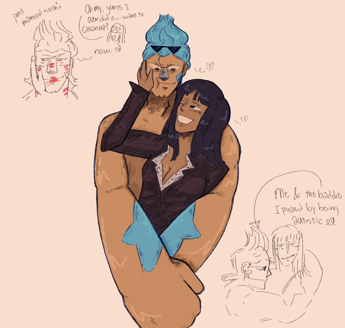 onemanmarchen's tweet image. i luv frobin a bit more than all of you,, #ONEPIECE #franky #NicoRobin #Frobin