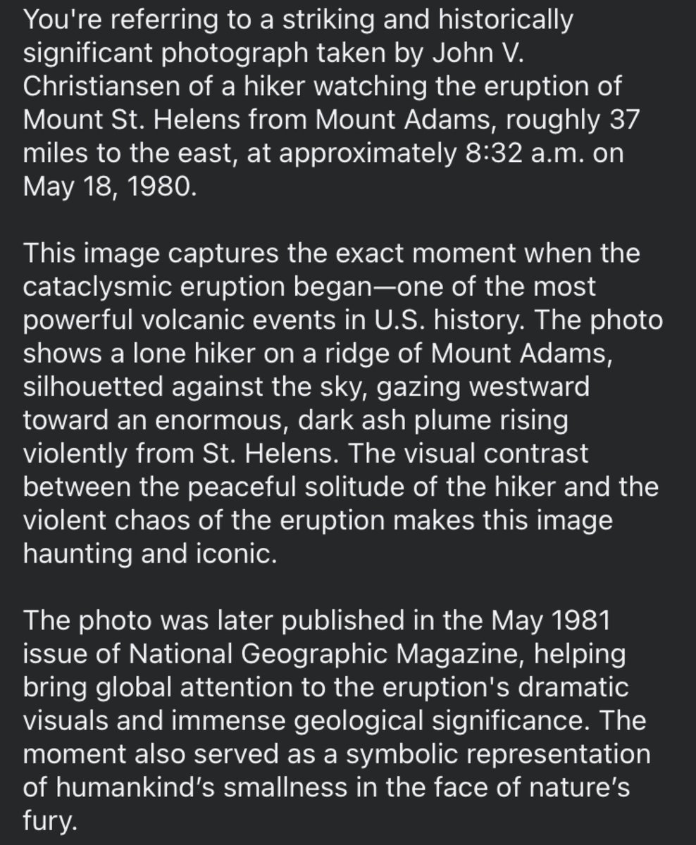 iStones's tweet image. I lived 35 miles west of Mount Saint Helens when this happened.
The bottom photo was taken after the shockwave of the #eruption knocked the #hiker down.
#MountSaintHelens #Loowit #CascadesVolcanos #MountAdams #May18Nineteen80 #StateOfWashington #RingOfFire
