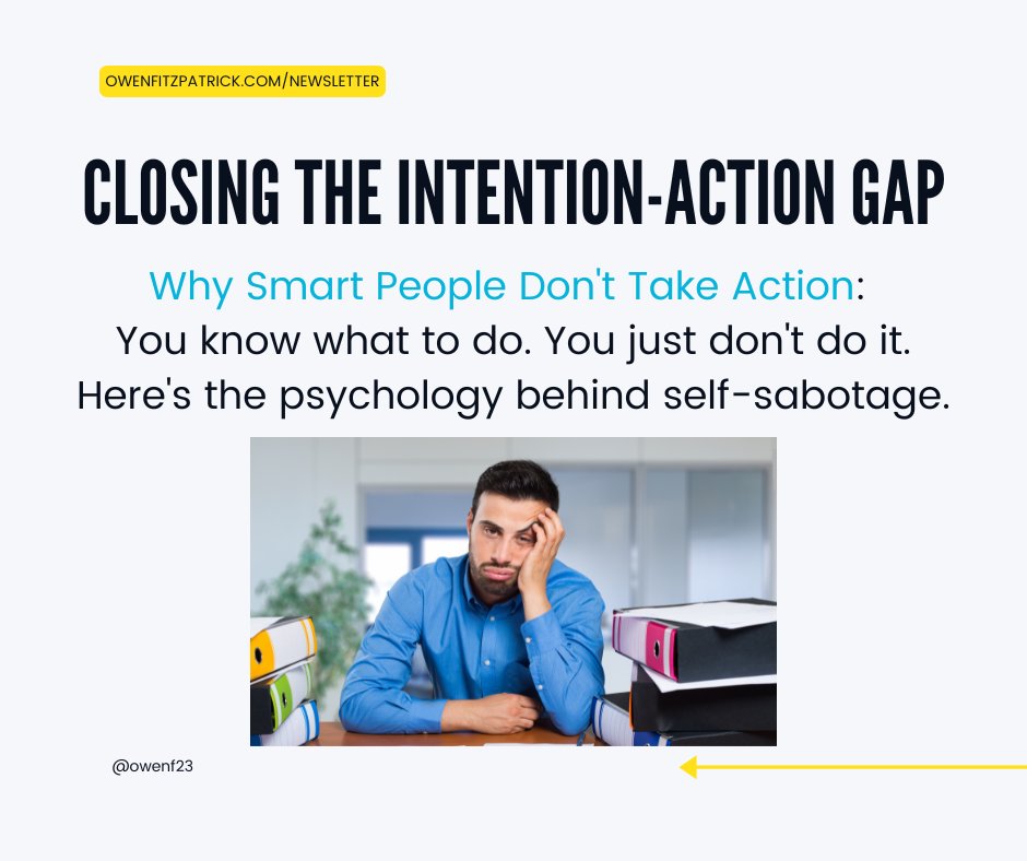 You know what you need to do.

The problem isn't knowledge. It is execution.

My latest Inner Propaganda newsletter article breaks down the psychology of taking action and gives you the key framework: rfr.bz/t065360

#Discipline #Action #Goals #Psychology