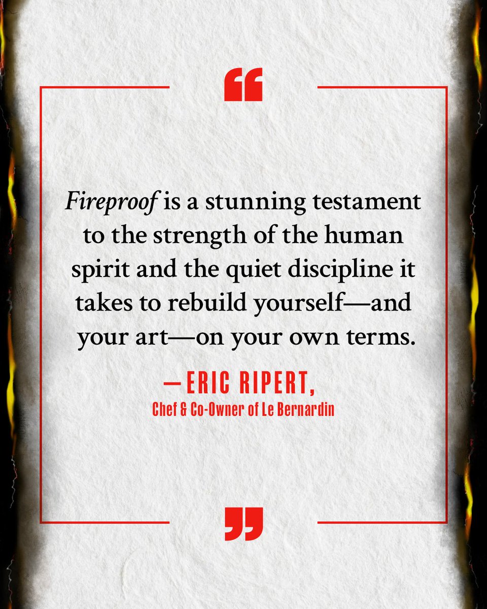 Curtis Duffy (@curtisduffy) on Twitter photo Grateful for the incredible words from the legendary <a href="/ericripert/">Eric Ripert</a>. Preorder #FireproofMemoir at the link in my bio. On sale 8/5 from @deadskypublishing. <a href="/jeremyxwagner/">Jeremy Wagner</a> Grateful for the incredible words from the legendary <a href="/ericripert/">Eric Ripert</a>. Preorder #FireproofMemoir at the link in my bio. On sale 8/5 from @deadskypublishing. <a href="/jeremyxwagner/">Jeremy Wagner</a>