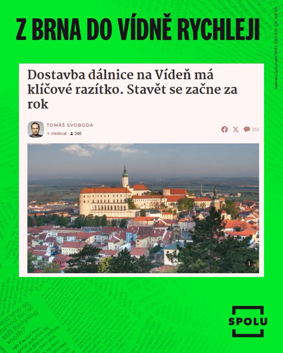 MichKucera's tweet image. Dálnice, dálnice, dálnice. Jsem nadšený, že se po třiceti letech čekání konečně pohneme s výstavbou D52 na Vídeň!
Je moc dobře, že naše vláda dokázala najít řešení a prosadit tento důležitý krok vpřed. Příští rok bude patřit výstavbě.