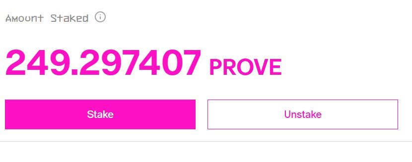 Alex_Houseof308's tweet image. Is @SuccinctLabs stage 2.5 still on?
I genuinely thought it had ended along with stage 1 & 2. I just checked now and saw I’ve earned a little more $PROVE
From 222 staked to 249. Not bad. Gprove