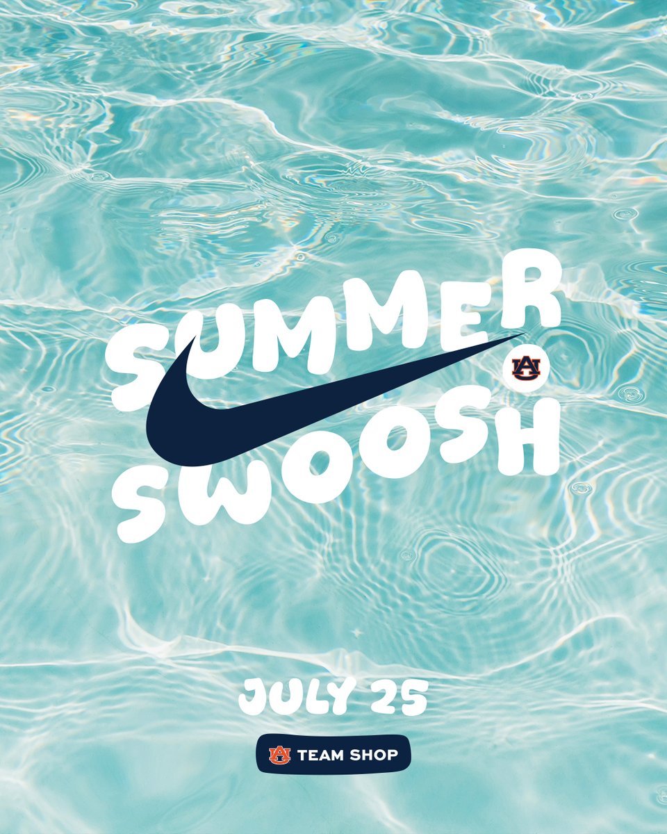 AuburnTigers's tweet image. Summer Swoosh ☀️
Only 2 more days until the Auburn x Nike gear launch!
The Downtown Auburn Team Shop opens at 8am CT on Friday - be first in line to secure your new gear! 🔥
Kick off your morning before you gear up: Sunrise Yoga and 5K Run on Samford lawn starting at 7:30am.…