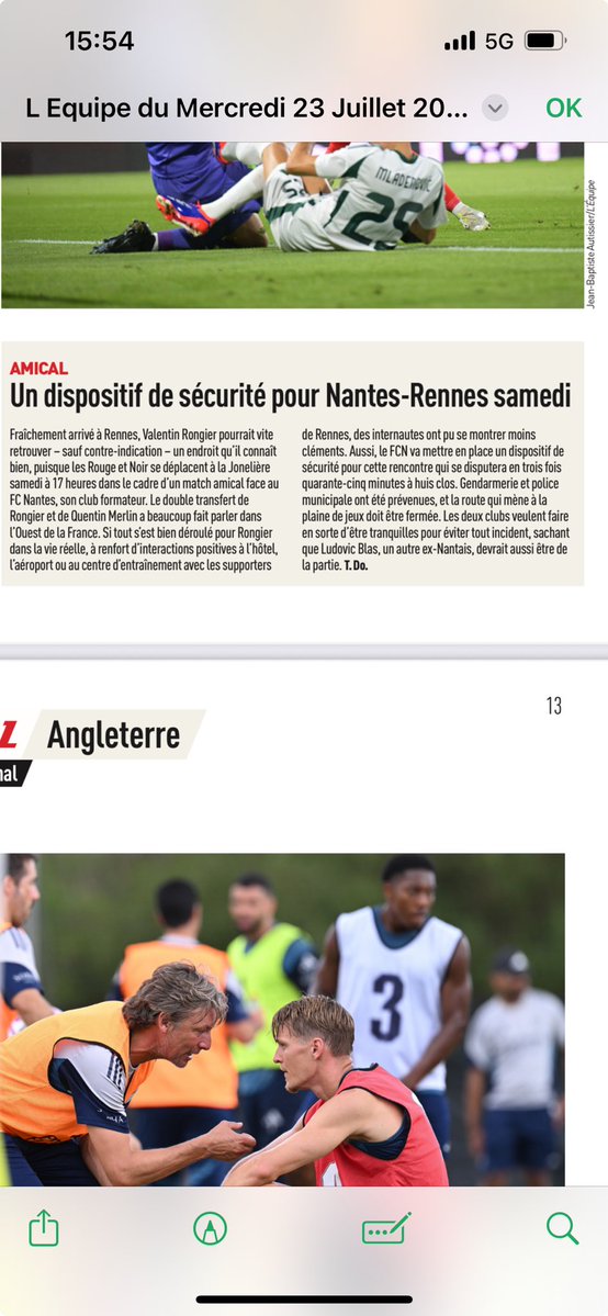 GovouSidney's tweet image. Il y a un mode ou ça existe. Dispossitif de secu renforcé pour Rongier ds un match amical Nantes Rennes au mois de juillet 🤣. Le foot français va mal !