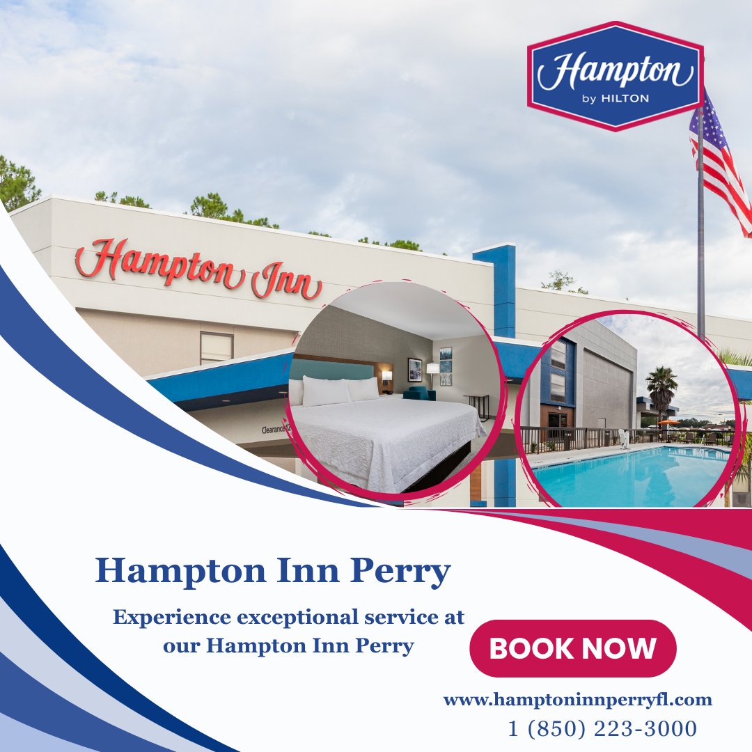 HamptonInnPerry's tweet photo. Stay at the spacious Hampton Inn Hotel in Perry, FL, just off Highway 98 and just five minutes from the Perry-Foley Airport.
Visit: https://t.co/8G84XHDqwm
Call Us: +1 (850) 223-3000
#HamptonInn #PerryFlorida #Airport #Highway #HappyStay https://t.co/p3UmYLNRVV