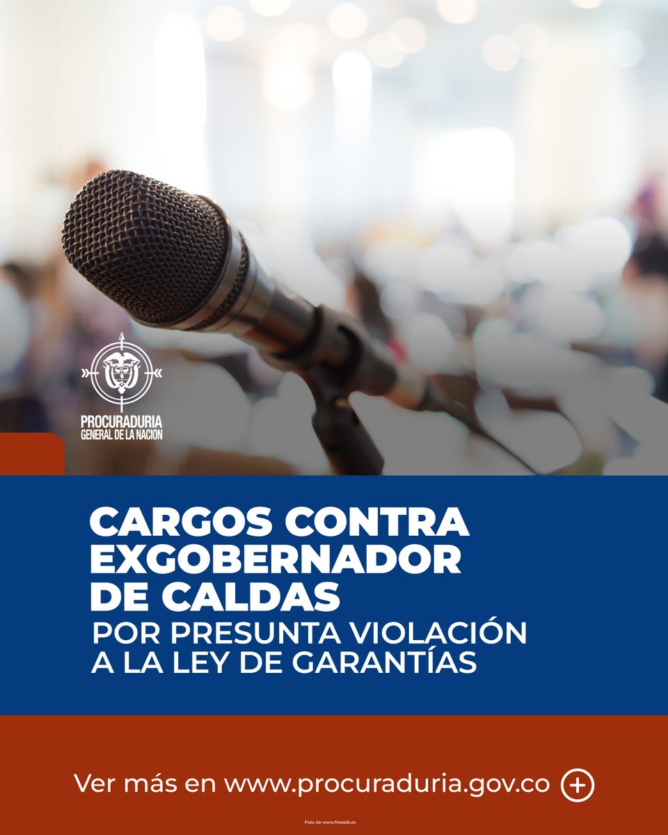 Por violar las restricciones de la Ley de Garantías, la <a href="/PGN_COL/">Procuraduría General de la Nación</a> formuló pliego de cargos contra el exgobernador de Caldas, Luis Carlos Velásquez Cardona.

👉t.ly/kHVDC