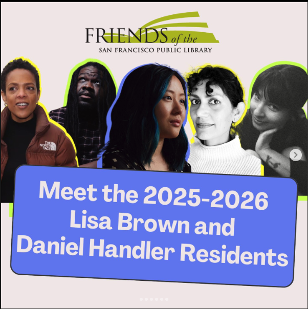 DanielHandler's tweet image. Congratulations to this year's Lisa Brown and Daniel Handler Residents: Keli Dailey @kelidailey, Kevin Dublin @parteverything, Ash Huang @ashsmash, Maya Kini, and Akiko Neumann!
Click here to learn more about the residency and this year's residents: friendssfpl.org/residency.html