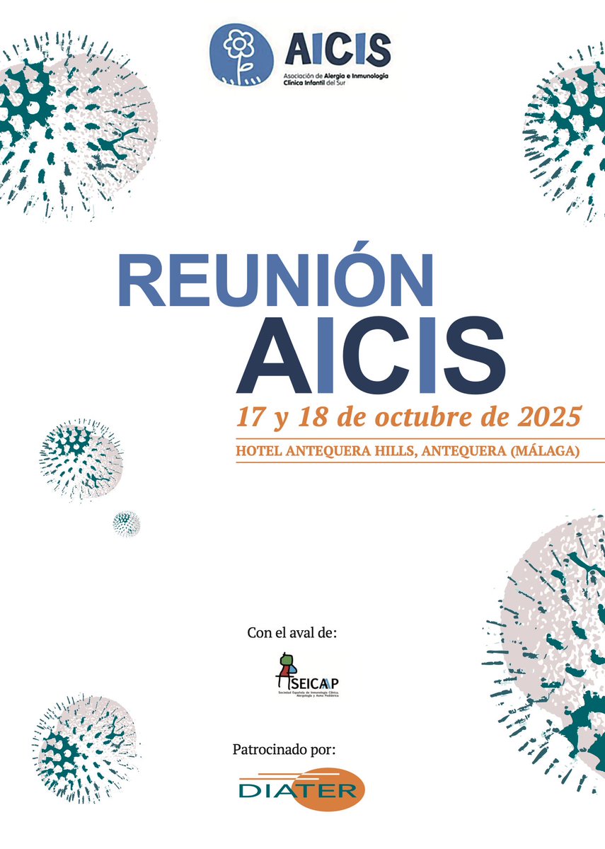 SEICAP's tweet image. 📢 REUNIÓN AICIS 2025 

📆 17 y 18 de octubre

📍Hotel Antequera Hills (Málaga) 

📥 Envío de casos clínicos: hasta el 4 de octubre de 2025 a scastrorr@gmail.com.

La presentación tendrá una duración de 7 minutos y 3 minutos de discusión.
seicap.es/aicis-2025-reu…