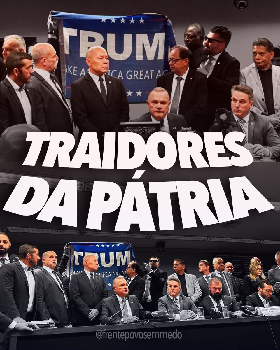Guilherme Boulos (@guilhermeboulos) on Twitter photo Quem aplaude os ataques de Trump ao Brasil trai o país e o povo! Não são dignos do cargo que ocupam!
Arte <a href="/FrntPovoSemMedo/">Povo Sem Medo</a> Quem aplaude os ataques de Trump ao Brasil trai o país e o povo! Não são dignos do cargo que ocupam!
Arte <a href="/FrntPovoSemMedo/">Povo Sem Medo</a>