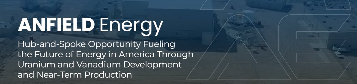 Anfield Energy is powering the future with its focus on #uranium &amp; #vanadium! 
Anchored by the Shootaring Canyon Mill in Utah—one of only three licensed uranium mills in the U.S.—Anfield is advancing its hub-and-spoke model to drive near-term production.
anfieldenergy.com