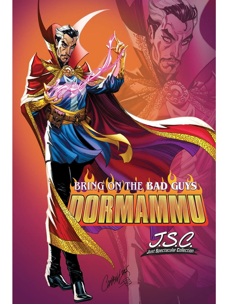 SanctumLibraryX's tweet image. The J. Scott Campbell variant cover for Bring on the Bad Guys: Dormammu.
#DoctorStrange #DrStrange