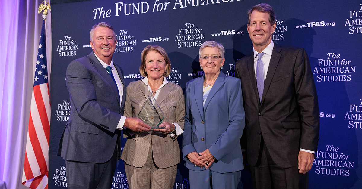 TFASorg's tweet image. Thank you for joining us at the 35th Annual #TFAS Scholarship Awards Dinner! We were proud to honor @SenCapito, @KirkBlalock and TFAS alumna Desiree Koetzle ’02, PPF ’07, for their leadership and service. Your support helps TFAS invest in the future of freedom.