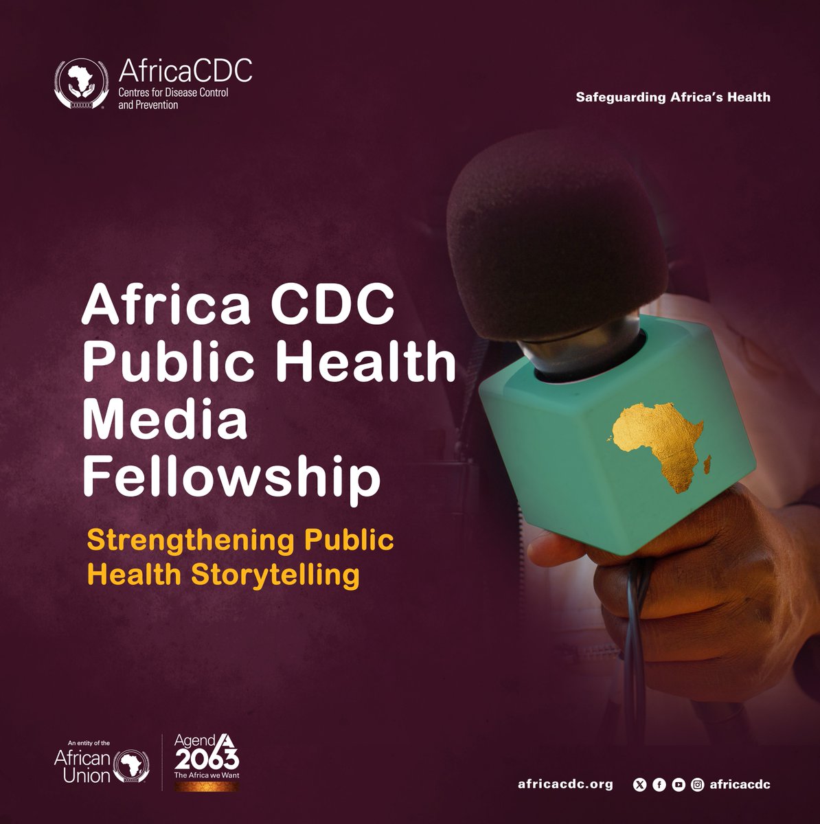 AfricaCDC's tweet image. Every statistic has a story. Behind every outbreak, every vaccine rollout, every health challenge, there are people, communities, and untold realities.
@AfricaCDC’s new Health Journalism Track, introduced as part of the @AfricanUnion Media Fellowship 3.0, is designed to…