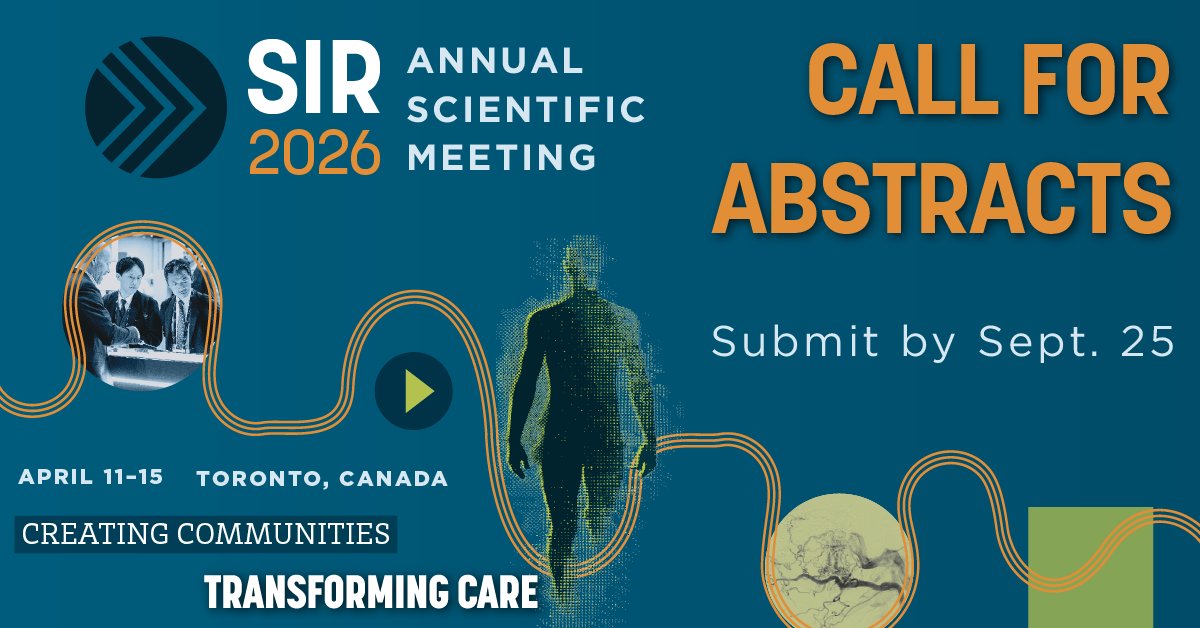 SIRspecialists's tweet image. Submit your research to be showcased on the biggest #IR stage! #SIR26TOR Call for Abstracts is officially open–a great opportunity to make a difference in #InterventionalRadiology. Learn more about abstract submissions for SIR’s Annual Scientific Meeting: brnw.ch/21wUmDZ