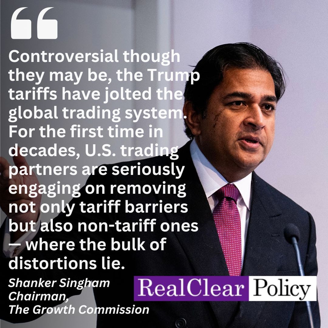 TheGrowthComm's tweet image. Writing for @realclearpolicy our Chairman @ShankerASingham sets out how the U.S. administration is challenging a broken global order in a bold effort to restore the country’s economic foundations 👇
realclearpolicy.com/articles/2025/…