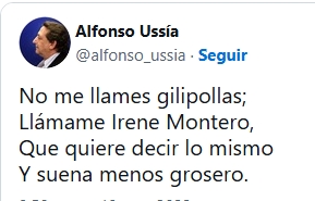 Hoy, Ayuso ha concedido el Premio de la Cultura en Madrid al misógino Alfonso Ussía por su "defensa de la libertad". Se burló del acoso sexual a las mujeres y escribió insultos machistas contra Irene Montero.