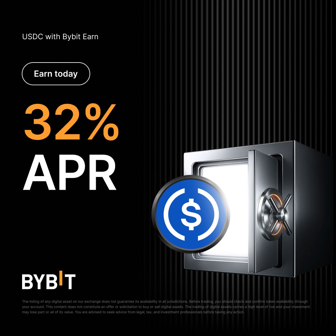 BybitAlpha's tweet image. 🔥 Earn Up to 32% APR on USDC with Bybit Earn!
Enjoy one of the highest $USDC APRs in the market with Bybit flexible savings.
No lock-up period required, withdrawal anytime at your ease.
✅ Start earning now: i.bybit.com/kXQabUa
#Bybit #CryptoArk