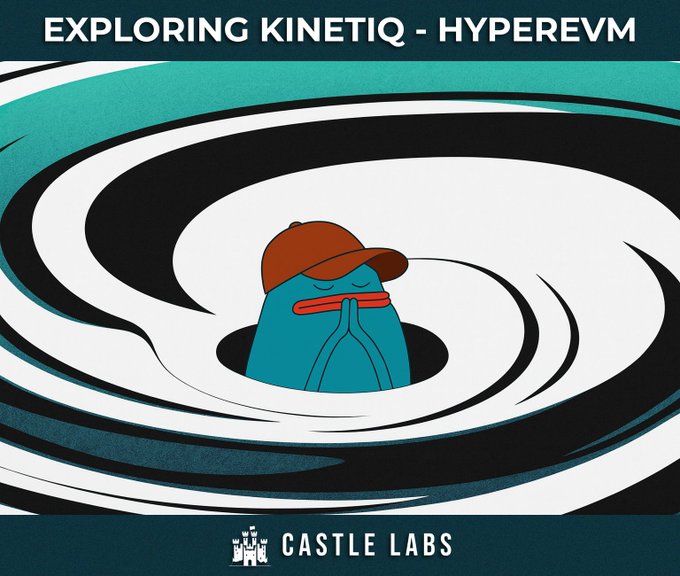 Exploring Kinetiq - HyperEVM graphic featuring a cartoon character in a vortex