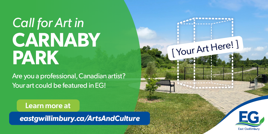 Calling all Canadian artists! #EG is looking for art in Carnaby Park (80 Alvin Pegg Drive). Are you a professional, Canadian artist? Your art could be featured in EG! 

The proposed artwork should explore themes that⬇️
➡️Showcase or narrate a significant aspect of Canadian