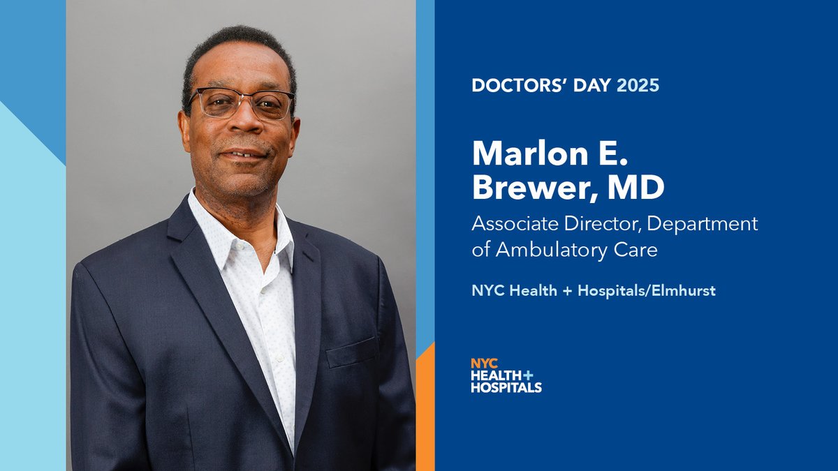 NYCHealthSystem's tweet image. As a medical student, Dr. Marlon E. Brewer was moved by the care his grandmother received at NYC Health + Hospitals/Elmhurst. He later joined the hospital and began a career of his own as a #primarycare physician: bit.ly/4kdplCW #TopDocsNYC