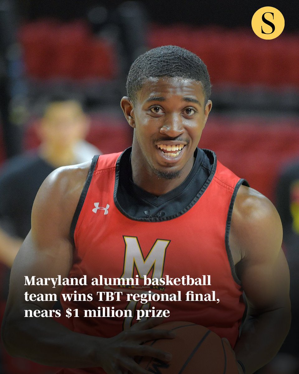 baltimoresun's tweet image. A Maryland men’s basketball alumni team is one step closer to winning $1 million after a thrilling comeback win Tuesday.
Shell Shock, coached by former Terps standout Juan Dixon, defeated NXT ERA Elite in the James Madison regional final of The Basketball Tournament, a 64-team…