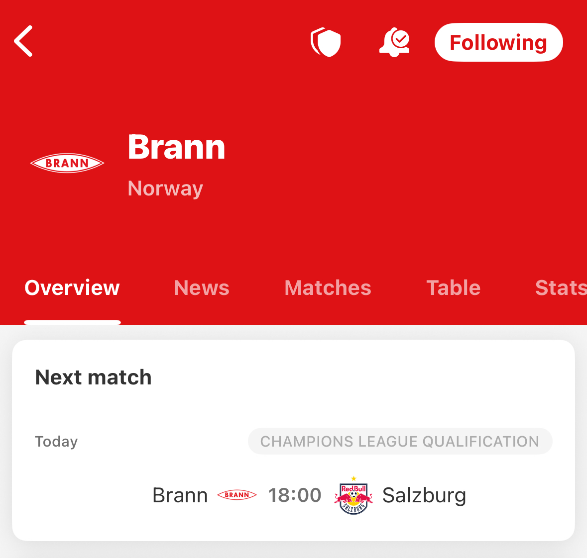 FotMob's tweet image. SK Brann, with FotMob on their backs, take on Club World Cup veterans Salzburg in a Champions League qualifier tonight.
We have been waiting to hear that anthem at Brann Stadion for quite some time!