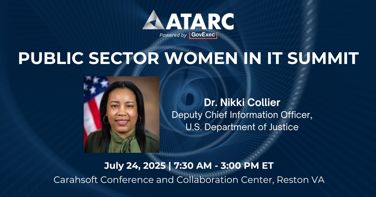 🌐 Experience thought-provoking perspectives from Dr. Nikki Collier, Deputy Chief Information Officer at the U.S. Department of Justice, at tomorrow's Women in IT Summit in Reston, VA!

Save your seat and help shape the future of public sector IT 🚀: ow.ly/UFbY50Ws2f8