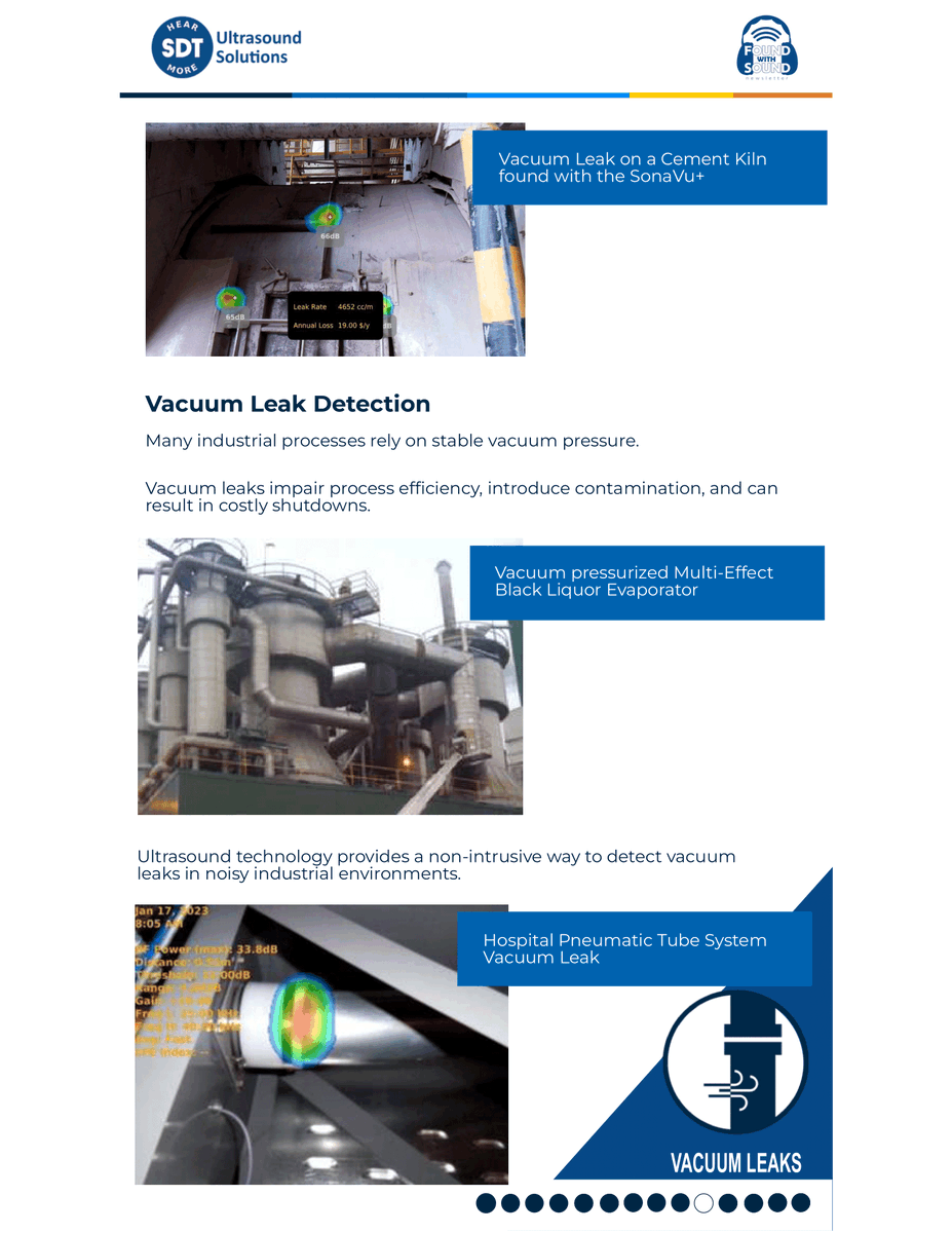 SDTUltrasound's tweet image. Find #VacuumLeaks Instantly with Ultrasound Monitoring! Detect subtle leaks in real time with minimal disruption. Perfect for any fatory environment! #Maintenance #Reliability