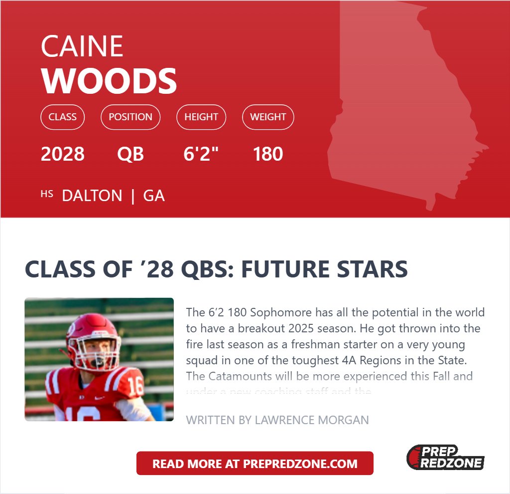 Caine Woods (@cainewoods2028) on Twitter photo Thank you for the write up <a href="/PrepRedzoneGA/">Prep Redzone Georgia</a>
<a href="/DaltonRecruits/">DaltonRecruits</a> <a href="/caprewett/">Chris Prewett</a> <a href="/CarlisleFunk/">Patrick Carlisle</a> <a href="/DHSCatsFootball/">Dalton Football</a> <a href="/CoachWoods41/">George Woods</a> <a href="/RecruitGeorgia/">Recruit Georgia</a> <a href="/PrepRedzoneGA/">Prep Redzone Georgia</a> <a href="/RustyMansell_/">Rusty Mansell</a> <a href="/ChadSimmons_/">ChadSimmons</a> @On3Recruits <a href="/On3sports/">On3</a> <a href="/Dale_Dowden/">Dale Dowden</a> <a href="/CalebSisk_/">Caleb Sisk</a> <a href="/QBHitList/">QBHitList.com</a> <a href="/Gavin_Greene16/">Gavin Greene</a> <a href="/Rivals/">Rivals</a>
@GAVarsityRivals Thank you for the write up <a href="/PrepRedzoneGA/">Prep Redzone Georgia</a>
<a href="/DaltonRecruits/">DaltonRecruits</a> <a href="/caprewett/">Chris Prewett</a> <a href="/CarlisleFunk/">Patrick Carlisle</a> <a href="/DHSCatsFootball/">Dalton Football</a> <a href="/CoachWoods41/">George Woods</a> <a href="/RecruitGeorgia/">Recruit Georgia</a> <a href="/PrepRedzoneGA/">Prep Redzone Georgia</a> <a href="/RustyMansell_/">Rusty Mansell</a> <a href="/ChadSimmons_/">ChadSimmons</a> @On3Recruits <a href="/On3sports/">On3</a> <a href="/Dale_Dowden/">Dale Dowden</a> <a href="/CalebSisk_/">Caleb Sisk</a> <a href="/QBHitList/">QBHitList.com</a> <a href="/Gavin_Greene16/">Gavin Greene</a> <a href="/Rivals/">Rivals</a>
@GAVarsityRivals
