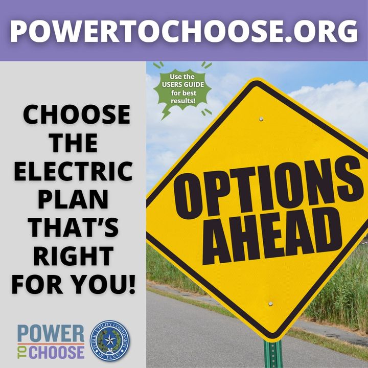 Choose the electric plan that’s right for you! Visit Powertochoose.org to learn more! #PowerToChoose #Txlege #TxEnergy