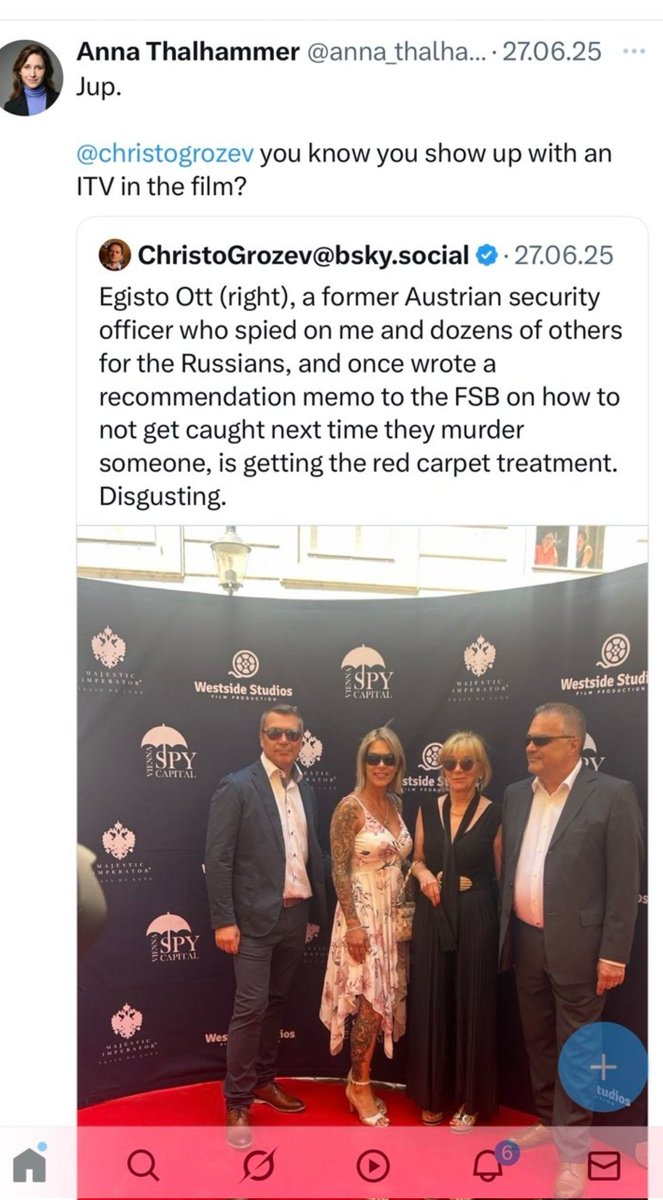 Austria's main SLAPP abuser, disgraced ex-security officer Egisto Ott, sues prominent Austrian journalist  <a href="/anna_thalhammer/">Anna Thalhammer</a> for tweeting "Yup" with a retweet of my post saying he spied on me and provided reports to Russian intelligence.