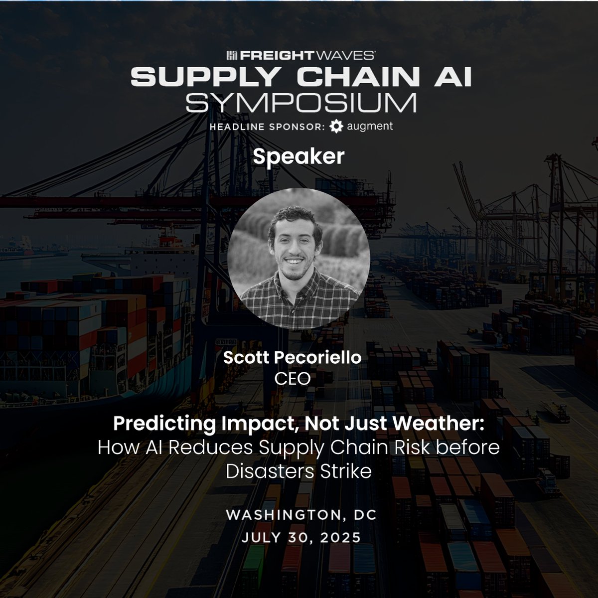 Scott Pecoriello (@scottpecoriello) on Twitter photo Excited to speak at the <a href="/FreightWaves/">FreightWaves</a> AI Symposium next week in DC! I'll be sharing how AI is helping us move beyond weather forecasts to predict real-world impact at <a href="/weatheroptics/">WeatherOptics</a>.
Joining a great group of AI/industry experts for a panel discussion after. Don't miss it!🚛⛈️ Excited to speak at the <a href="/FreightWaves/">FreightWaves</a> AI Symposium next week in DC! I'll be sharing how AI is helping us move beyond weather forecasts to predict real-world impact at <a href="/weatheroptics/">WeatherOptics</a>.
Joining a great group of AI/industry experts for a panel discussion after. Don't miss it!🚛⛈️