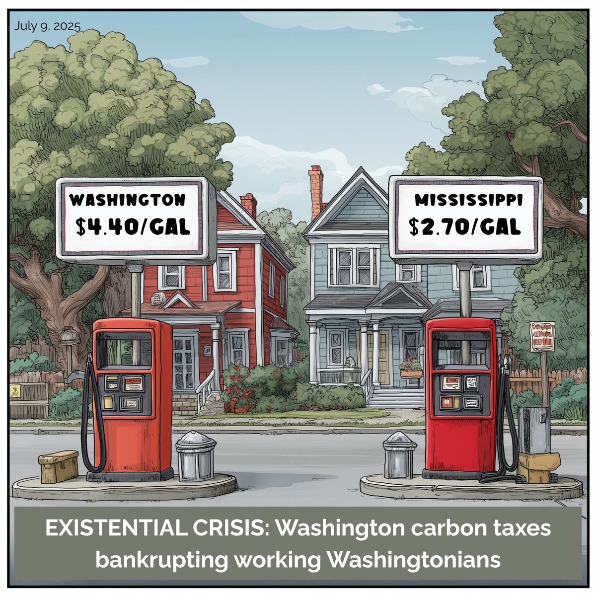 WashingtonSRC's tweet image. Gas prices in Washington rise, nationwide they're in a slide.
Many families and individuals cannot afford continuously higher gas prices from Olympia Democrats. We are fighting to lower these costs. You deserve better. #PainInTheGas #GovernmentGreed #UnaffordableWA #waleg