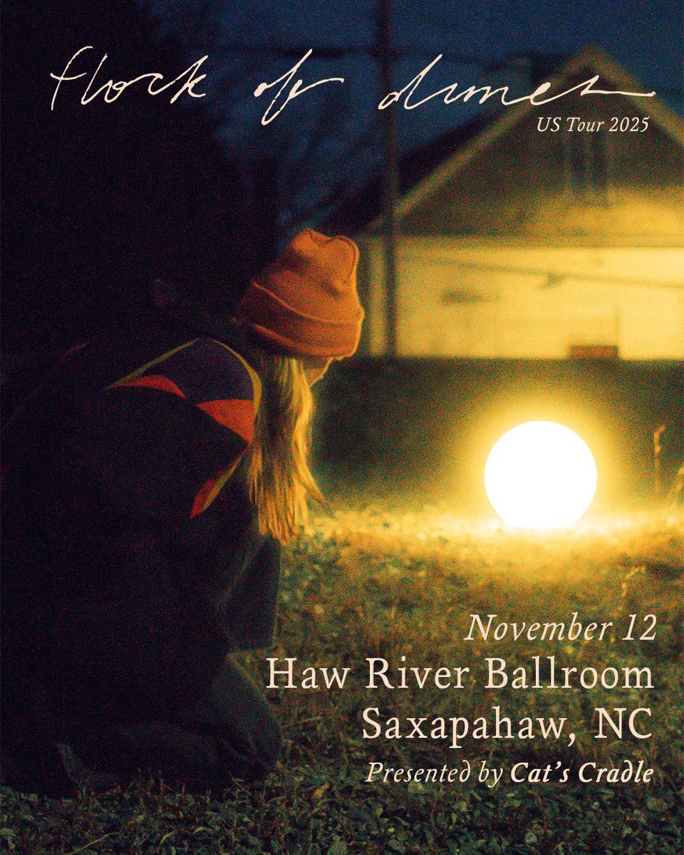 Cat's Cradle (@catscradlenc) on Twitter photo JUST ANNOUNCED (7/23)
Cat's Cradle presents
Flock of Dimes
Wednesday, November 12
Doors: 7pm : Show: 8pm
Haw River Ballroom
ON SALE Friday, July 25, 2025 10:00 AM
đź”” TICKET LINK: buff.ly/XOZ75Vl
<a href="/flockofdimes/">Jenn Wasner</a> @hawriverballroom JUST ANNOUNCED (7/23)
Cat's Cradle presents
Flock of Dimes
Wednesday, November 12
Doors: 7pm : Show: 8pm
Haw River Ballroom
ON SALE Friday, July 25, 2025 10:00 AM
đź”” TICKET LINK: buff.ly/XOZ75Vl
<a href="/flockofdimes/">Jenn Wasner</a> @hawriverballroom