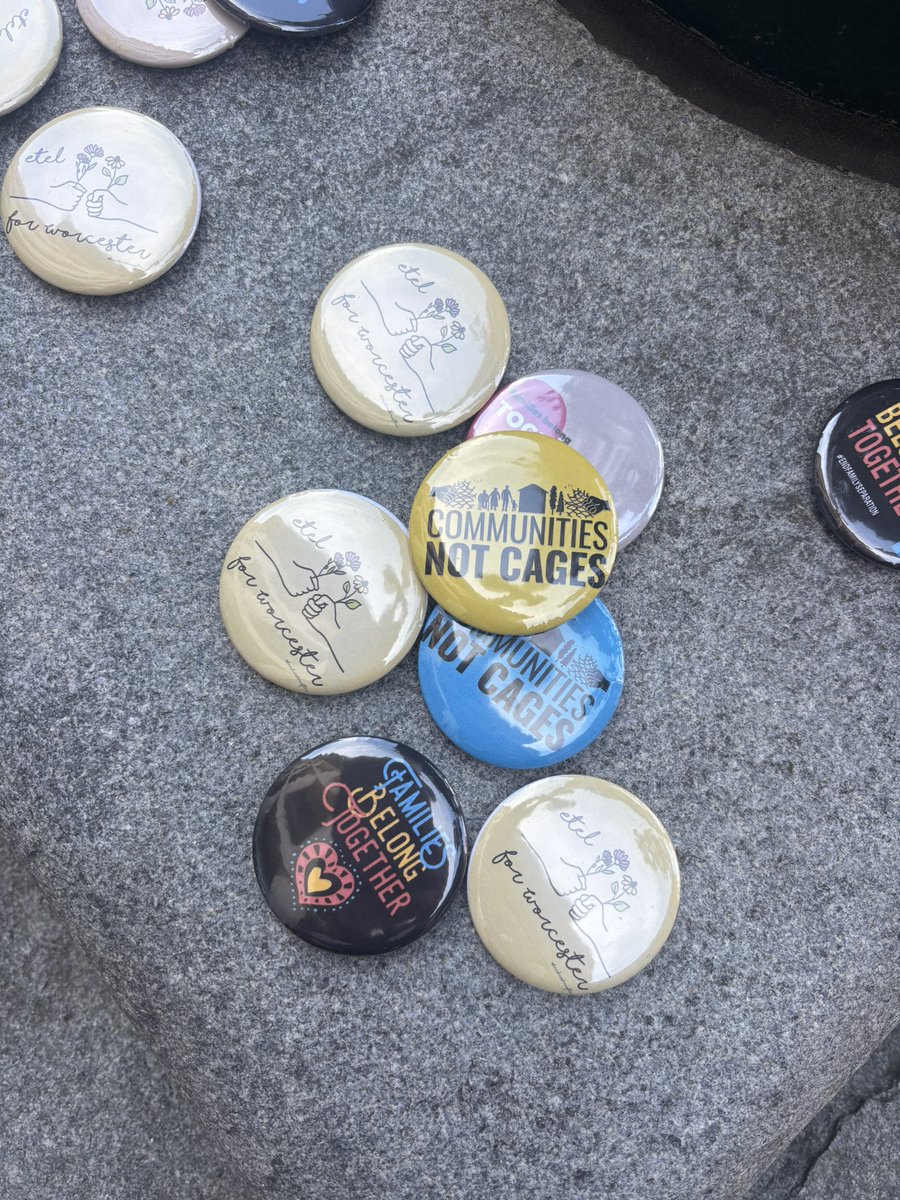 Supporters of Haxhiaj gathered outside the court. Many wore shirts or buttons saying “Etel for Worcester” with two hands reaching out, holding flowers.