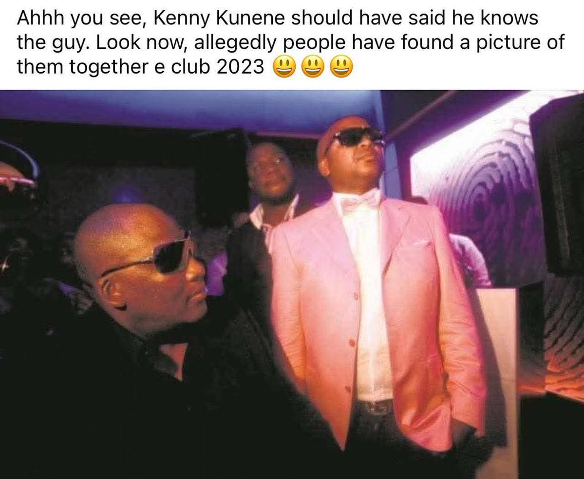 AmukelaniMoyani's tweet image. Kenny Kunene in a club,with the guy he claimed to have Never met!!