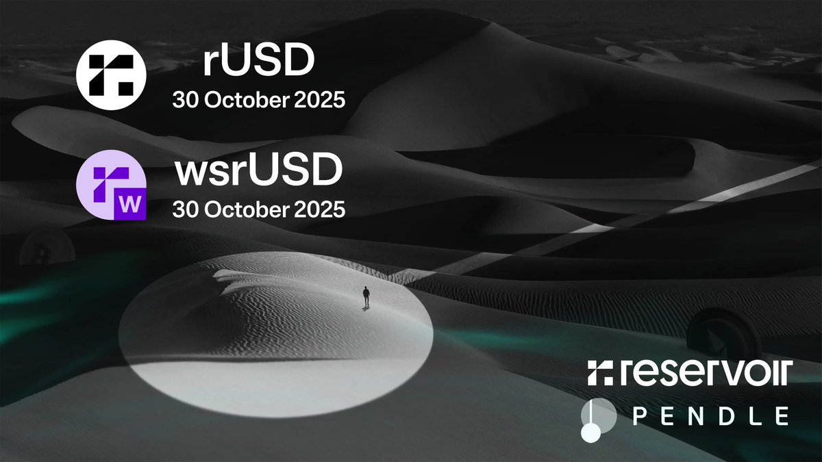 New rUSD and wsrUSD pool are now live on <a href="/pendle_fi/">Pendle</a> !

PenVoir pools continue to deliver:
&gt; one of the highest PT yields in the market
&gt; the highest point strategies for the YT and LP in the Reservoir reward system
&gt; more looping strategies

app.pendle.finance/trade/pools/0x…