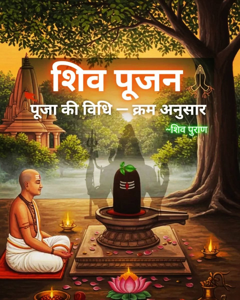 Indic_Vibhu's tweet image. 🌺।।शिव पुराण के अनुसार शिव पूजा विधि अत्यंत पवित्र, प्रभावशाली और मोक्षदायक मानी गई है। शिवजी की पूजा करने से पापों का नाश होता है और जीवन में सुख, शांति एवं समृद्धि प्राप्त होती है।।🌺
नीचे शिव पुराण में वर्णित शिव पूजा क्रम अनुसार संक्षिप्त में कही गई है;
A Thread 🧵
1/13