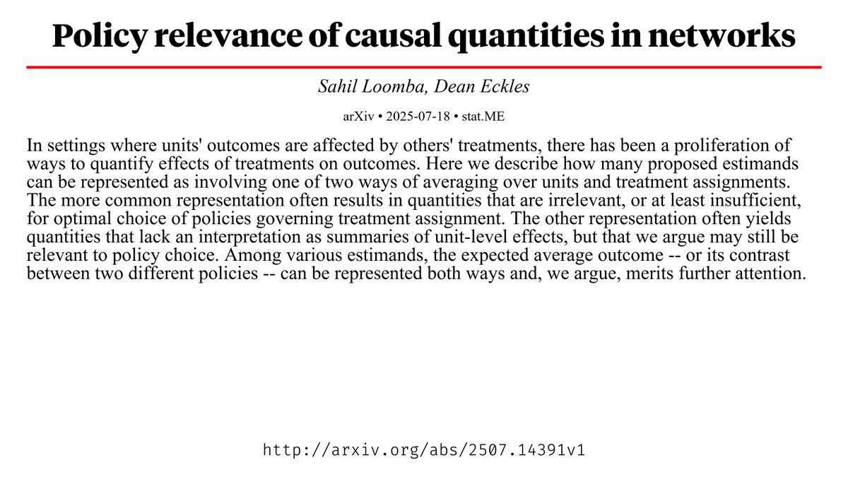 CapybaraPapers's tweet image. Policy relevance of causal quantities in networks arxiv.org/abs/2507.14391…