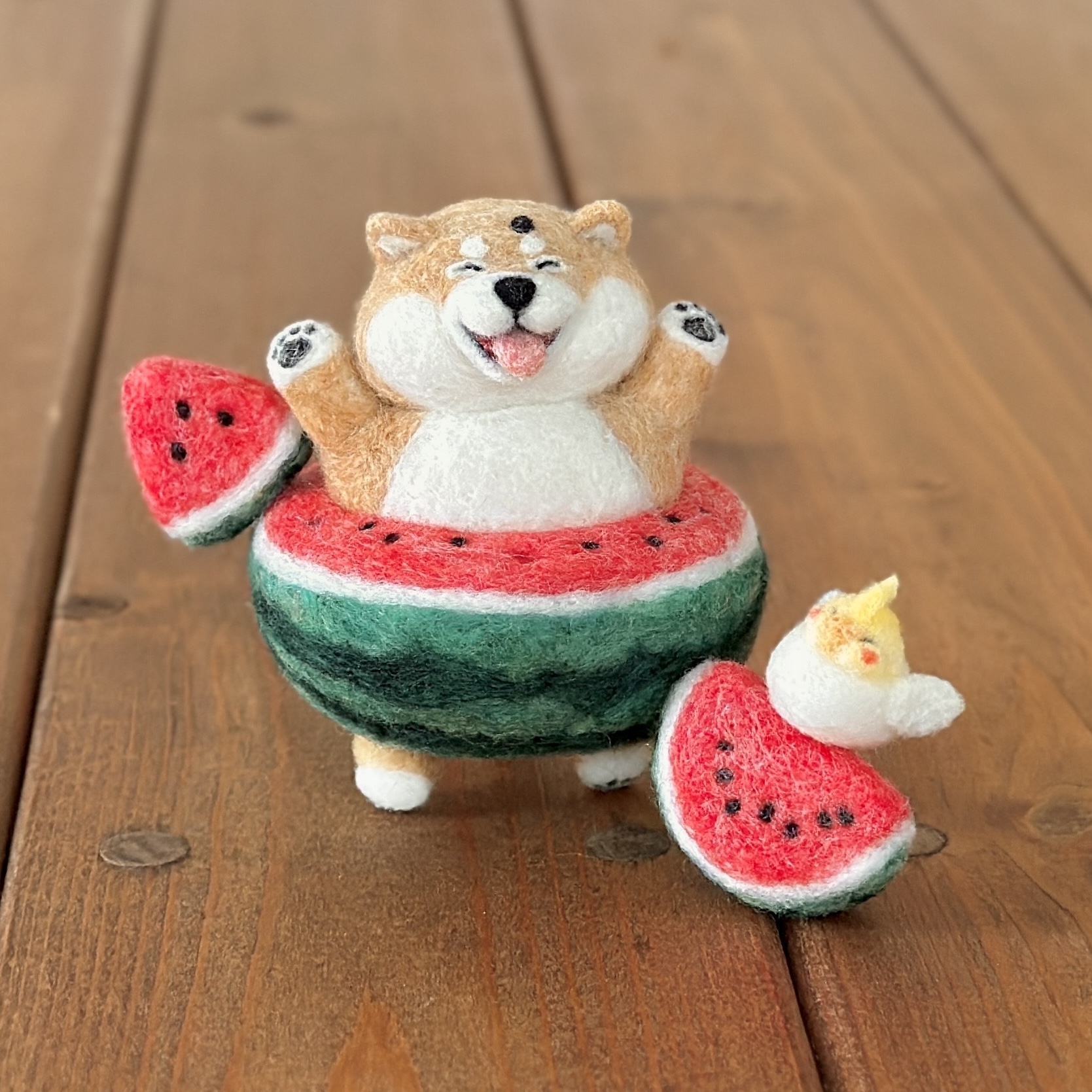 ソロキャンプ中ウエスティ　羊毛フェルト ソロキャンプ中ウエスティ 羊毛フェルト