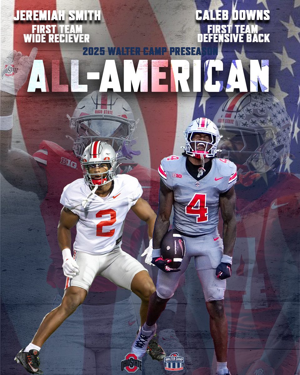 WalterCampFF's tweet image. In case you missed it - the nation's oldest All-America team has selected its 2025 Preseason All-Americans.
Did you know: Former Buckeye linebacker (and current assistant coach) James Laurinaitis was a three-time Walter Camp All-American (2006-2008).
