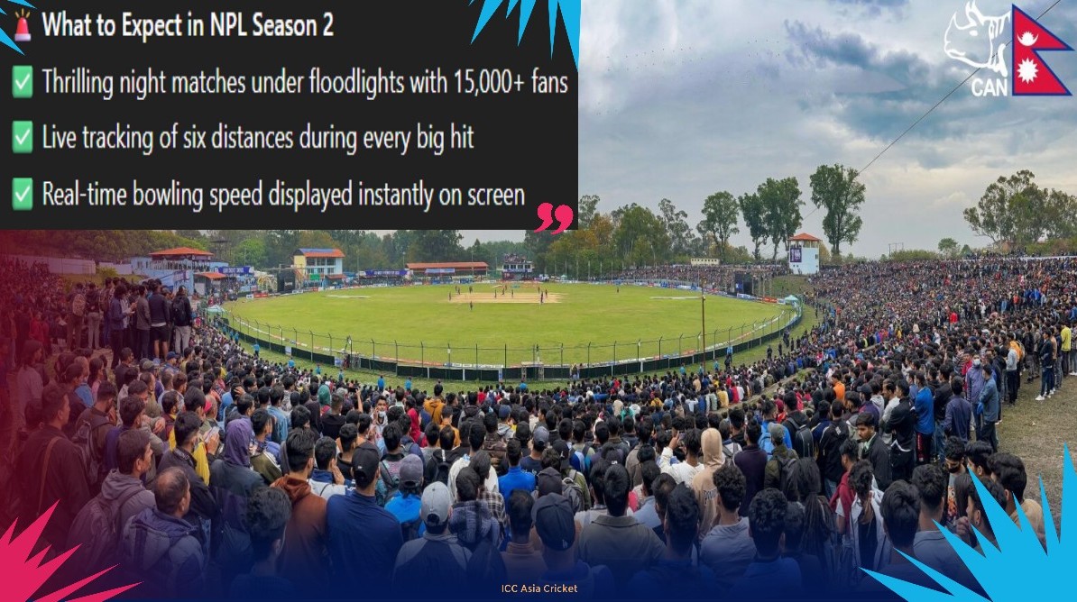 🚨Nepal Premier League Season 2 is going to be a BLOCKBUSTER! 🥵

✅ Night matches with 15,000 fans
✅ Six-hitting distance tracking
✅ Live bowling speed display