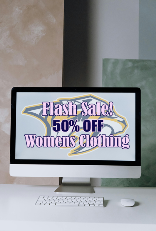 Day 3 of Xmas in July! Massive 50% off ALL women's clothing! Hurry, online only! #ChristmasInJuly #NashvillePredators