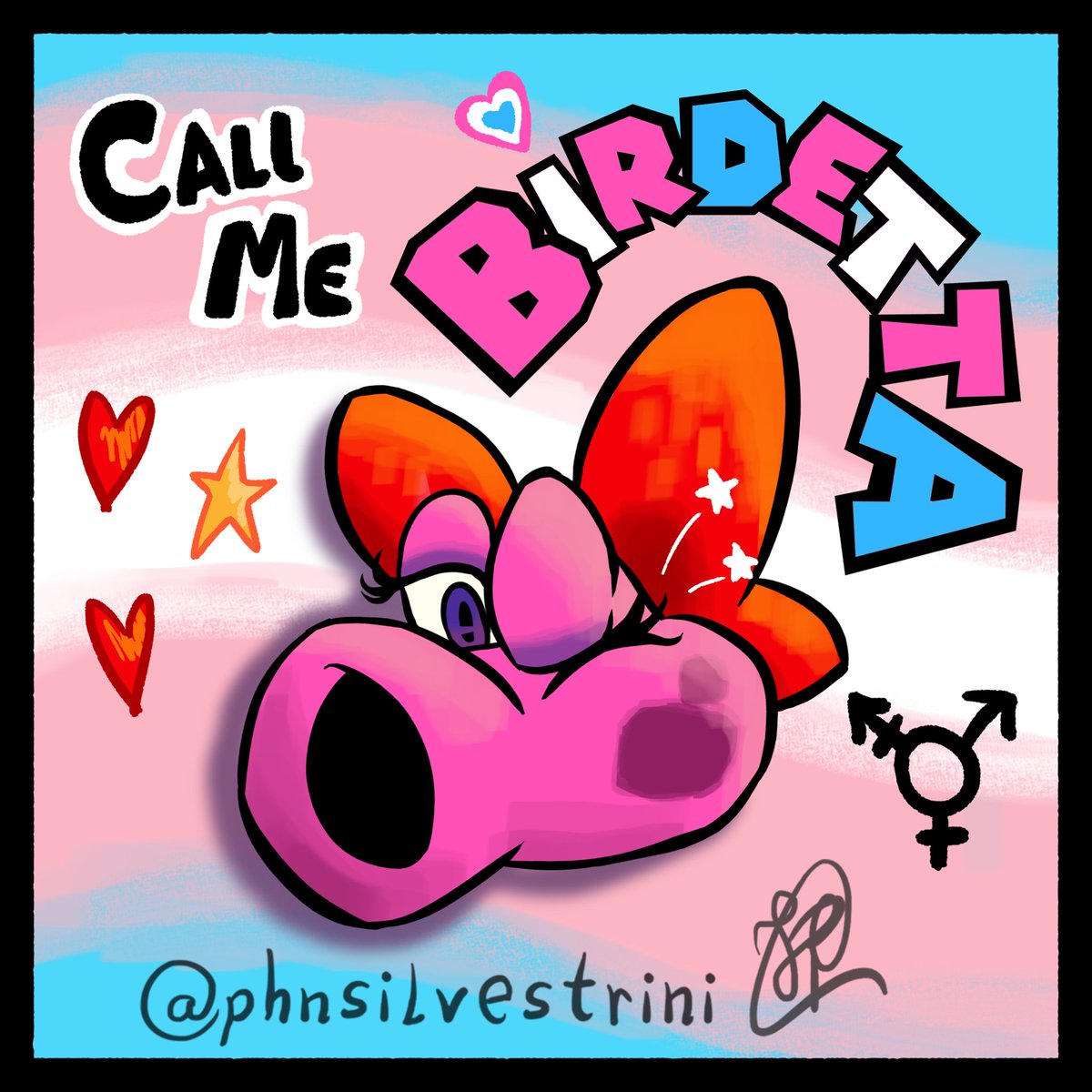 p_haga_dj's tweet photo. Arte nova a venda!!
Vcs sabiam que a personagem 'Birdo' dos jogos do Mario na verdade Γ© trans e se chama Birdetta?? π³οΈββ§οΈ
#trans #queer #pride #lgbt #travesti #birdetta #birdo #mariobros #supermario #art #digitalart #krita #procreate #arte #desenho #drawing #oc #gay https://t.co/oGvHYOqNy4