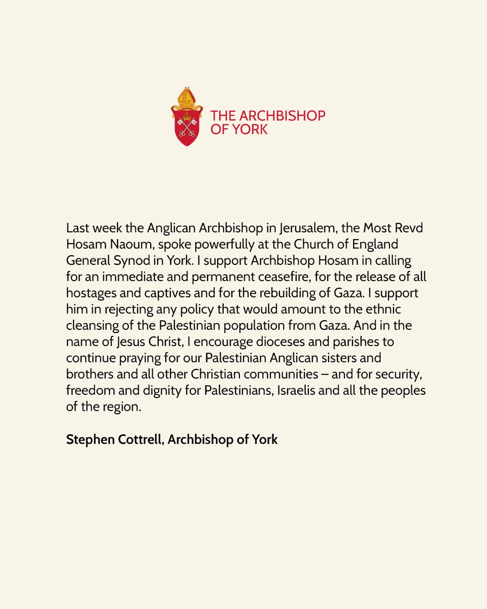A statement on the situation in Gaza.
